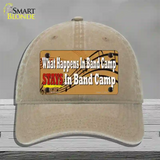 What Happens In Band Camp Novelty License Plate Hat Tag Unconstructed Cotton / Khaki