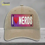 I Love Nerds Novelty License Plate Hat Tag Unconstructed Cotton / Khaki