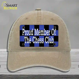 Chess Club Member Novelty License Plate Hat Tag Unconstructed Cotton / Khaki