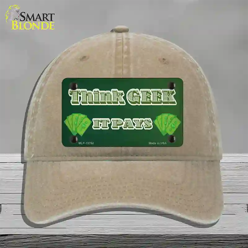 Think Geek Novelty License Plate Hat Tag Unconstructed Cotton / Khaki