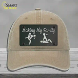 Makin My Family Novelty License Plate Hat Tag Unconstructed Cotton / Khaki