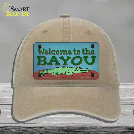 Welcome To The Bayou Novelty License Plate Hat Tag Unconstructed Cotton / Khaki