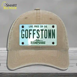 Goffstown New Hampshire Novelty License Plate Hat Tag Unconstructed Cotton / Khaki