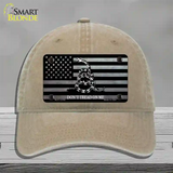 Dont Tread On Me American Flag Novelty License Plate Hat Unconstructed Cotton / Khaki