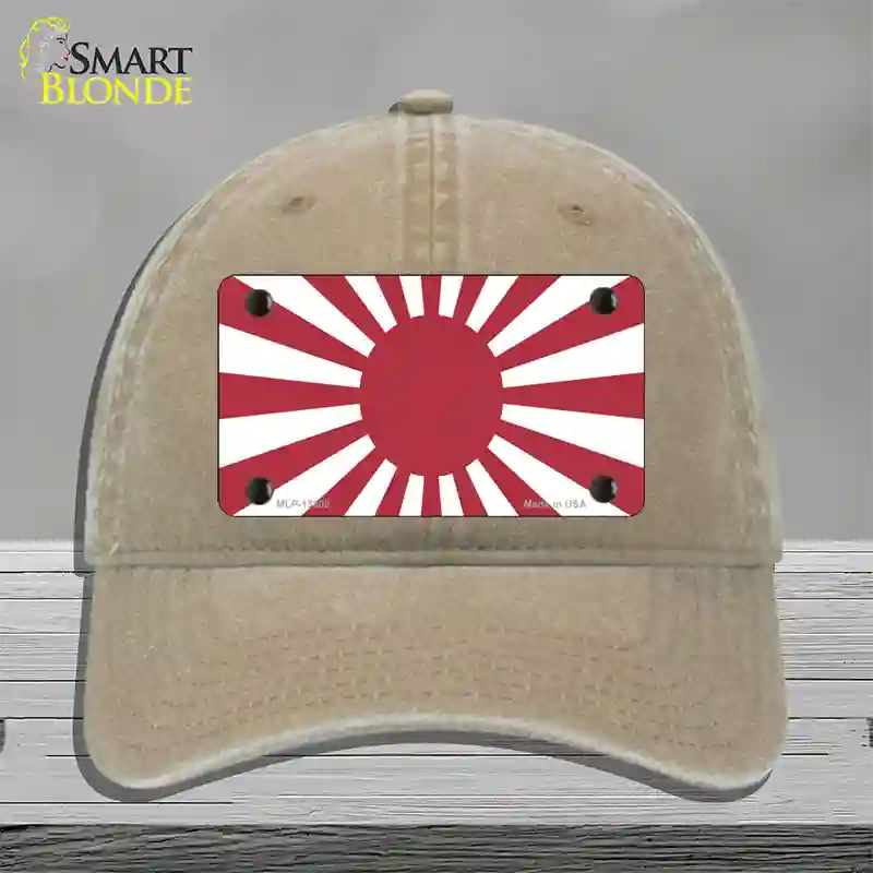 Rising Sun Japan Novelty License Plate Hat Tag Unconstructed Cotton / Khaki