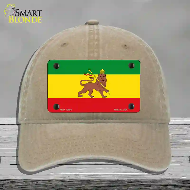 Ethiopia Flag Novelty License Plate Hat Tag Unconstructed Cotton / Khaki