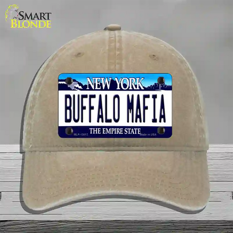 Buffalo Mafia New York Novelty License Plate Hat Tag Unconstructed Cotton / Khaki