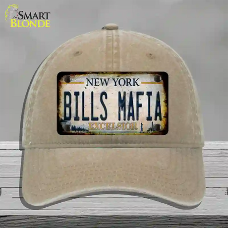 Bills Mafia New York Rusty Novelty License Plate Hat Tag Unconstructed Cotton / Khaki