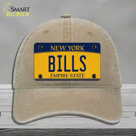 Bills New York Yellow Novelty License Plate Hat Tag Unconstructed Cotton / Khaki