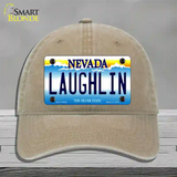 Laughlin Nevada Novelty License Plate Hat Tag Unconstructed Cotton / Khaki