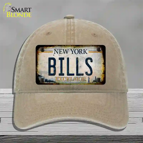 Bills Excelsior New York Rusty Novelty License Plate Hat Tag Unconstructed Cotton / Khaki