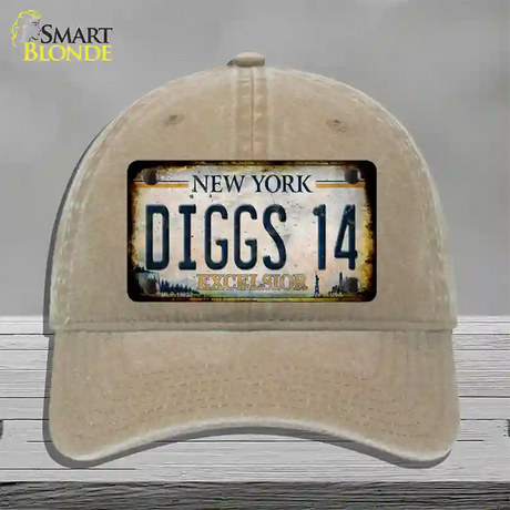 Diggs 14 Excelsior New York Rusty Novelty License Plate Hat Tag Unconstructed Cotton / Khaki