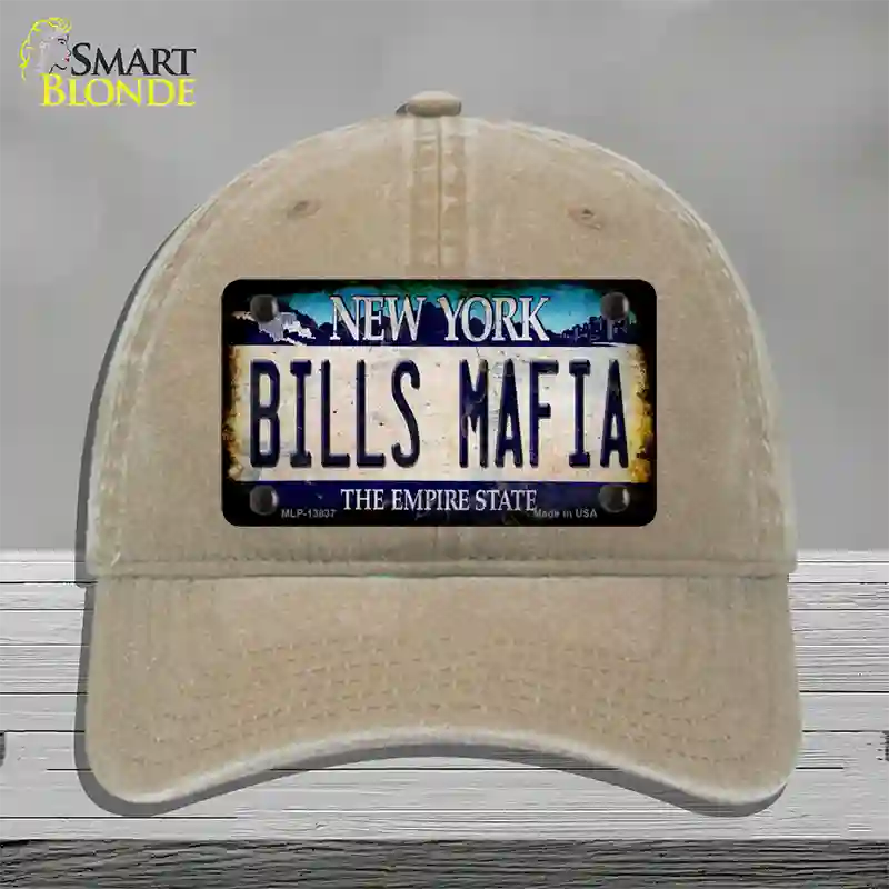 Bills Mafia Novelty License Plate Hat Tag Unconstructed Cotton / Khaki