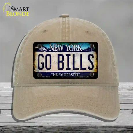 Go Bills New York Rusty Novelty License Plate Hat Tag Unconstructed Cotton / Khaki