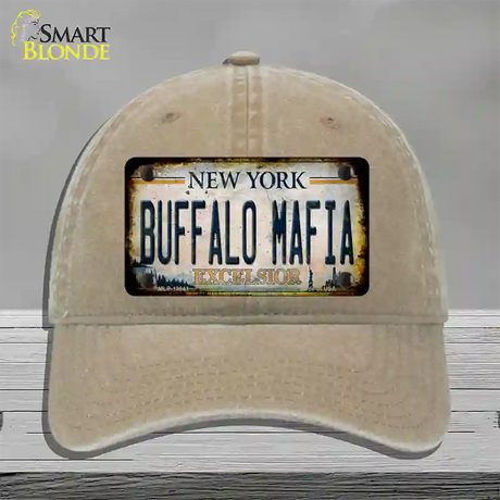 Buffalo Mafia Excelsior New York Rusty Novelty License Plate Hat Tag Unconstructed Cotton / Khaki