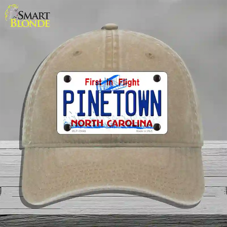 Pinetown North Carolina Novelty License Plate Hat Tag Unconstructed Cotton / Khaki