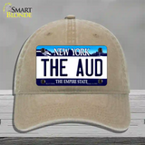 The Aud NY Blue Novelty License Plate Hat Tag Unconstructed Cotton / Khaki