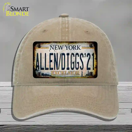 Allen Diggs 21 NY Excelsior Rusty Novelty License Plate Hat Tag Unconstructed Cotton / Khaki