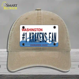 Number 1 Krakens Fan Washington Novelty License Plate Hat Tag Unconstructed Cotton / Khaki