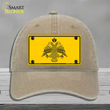 Byzantine Empire Flag Yellow Novelty License Plate Hat Tag Unconstructed Cotton / Khaki