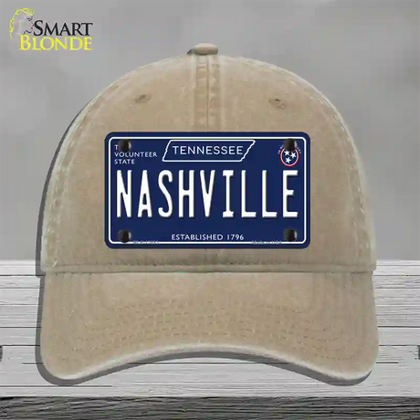 Nashville Tennessee Blue Novelty License Plate Hat Tag Unconstructed Cotton / Khaki