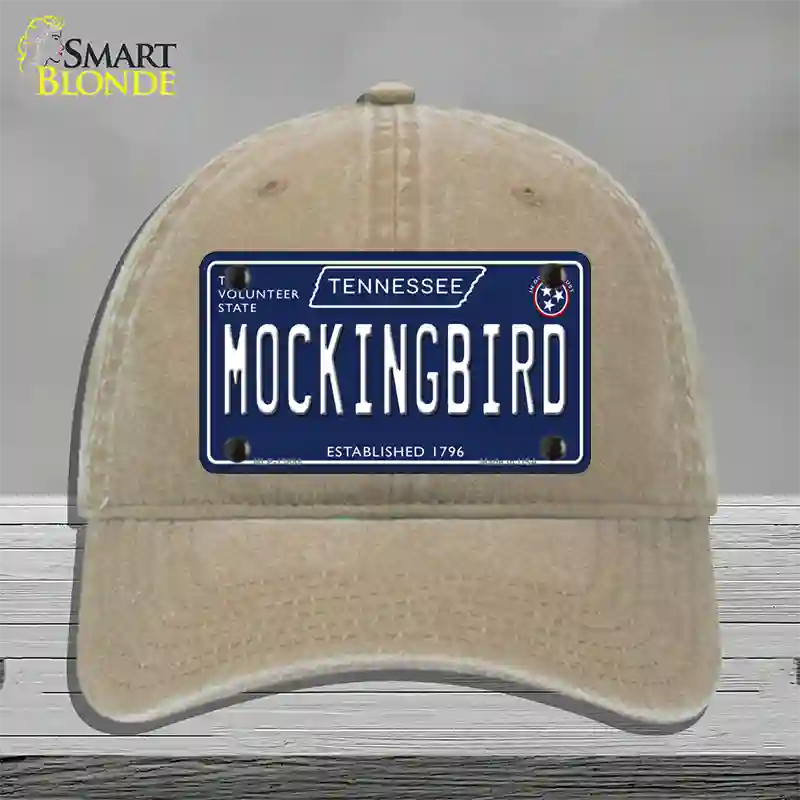 Mockingbird Tennessee Blue Novelty License Plate Hat Tag Unconstructed Cotton / Khaki