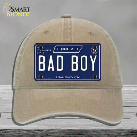 Bad Boy Tennessee Blue Novelty License Plate Hat Tag Unconstructed Cotton / Khaki