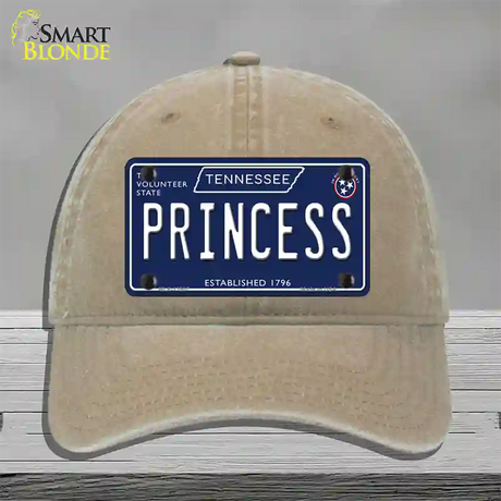 Princess Tennessee Blue Novelty License Plate Hat Tag Unconstructed Cotton / Khaki