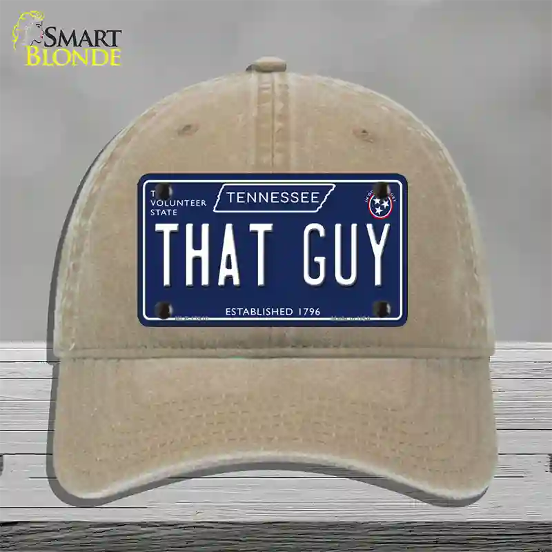 That Guy Tennessee Blue Novelty License Plate Hat Tag Unconstructed Cotton / Khaki