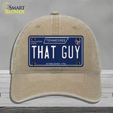 That Guy Tennessee Blue Novelty License Plate Hat Tag Unconstructed Cotton / Khaki