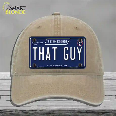 That Guy Tennessee Blue Novelty License Plate Hat Tag Unconstructed Cotton / Khaki