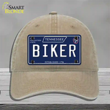 Biker Tennessee Blue Novelty License Plate Hat Tag Unconstructed Cotton / Khaki