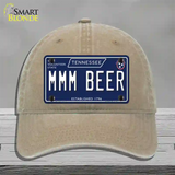 Mmm Beer Tennessee Blue Novelty License Plate Hat Tag Unconstructed Cotton / Khaki