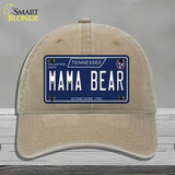 Mama Bear Tennessee Blue Novelty License Plate Hat Tag Unconstructed Cotton / Khaki