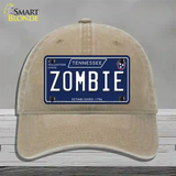 Zombie Tennessee Blue Novelty License Plate Hat Tag Unconstructed Cotton / Khaki