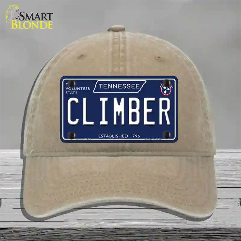 Climber Tennessee Blue Novelty License Plate Hat Tag Unconstructed Cotton / Khaki