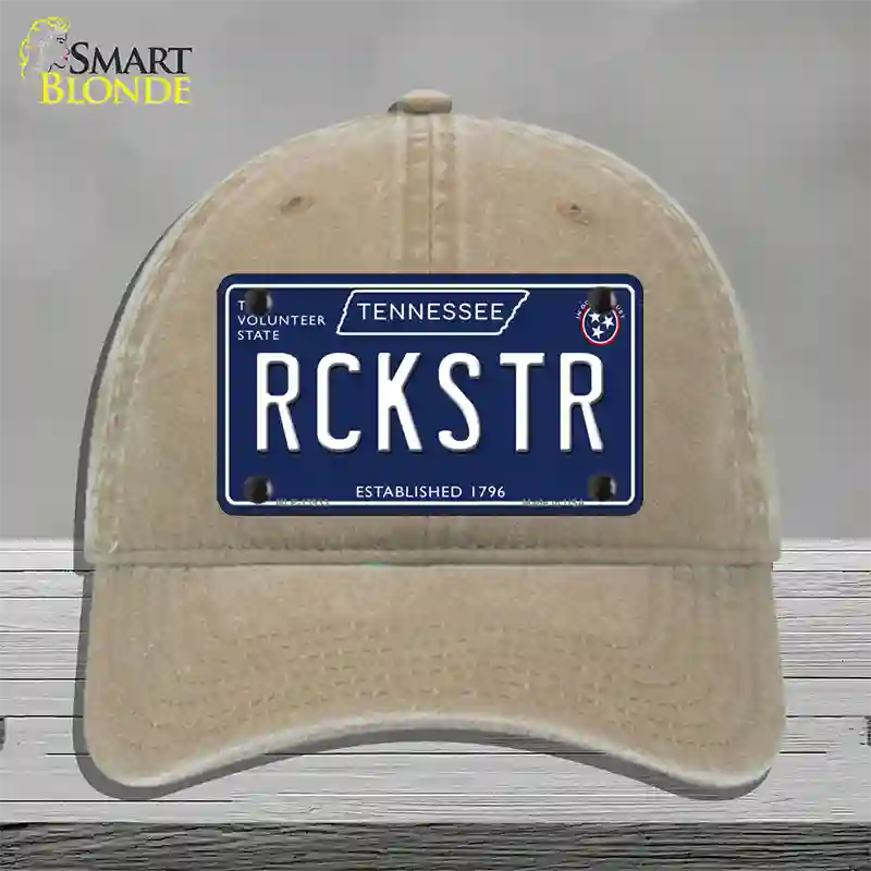 Rckstr Tennessee Blue Novelty License Plate Hat Tag Unconstructed Cotton / Khaki