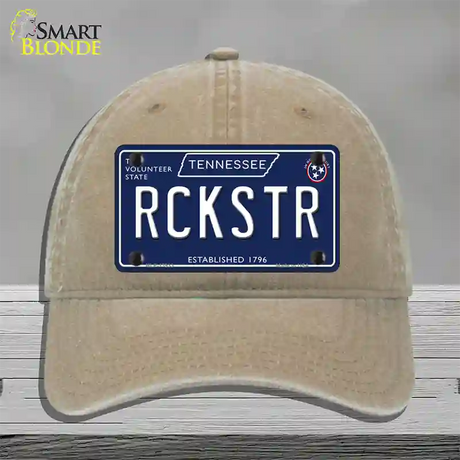 Rckstr Tennessee Blue Novelty License Plate Hat Tag Unconstructed Cotton / Khaki