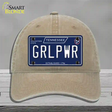 Grlpwr Tennessee Blue Novelty License Plate Hat Tag Unconstructed Cotton / Khaki