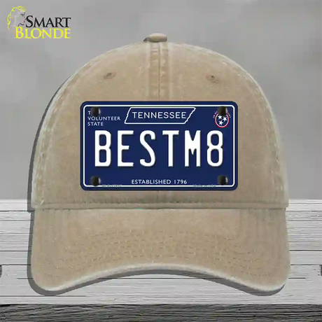 Best M8 Tennessee Blue Novelty License Plate Hat Tag Unconstructed Cotton / Khaki