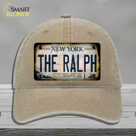 The Ralph New York White Novelty License Plate Hat Tag Unconstructed Cotton / Khaki