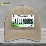 Gatlinburg Tennessee Novelty License Plate Hat Tag Unconstructed Cotton / Khaki