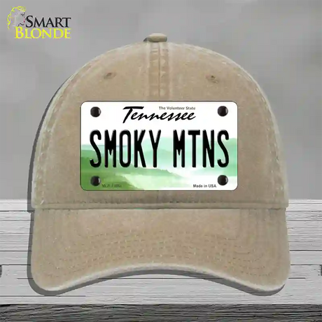 Smoky Mtns Tennessee Novelty License Plate Hat Tag Unconstructed Cotton / Khaki