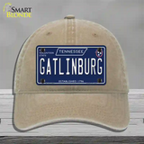 Gatlinburg Tennessee Blue Novelty License Plate Hat Tag Unconstructed Cotton / Khaki