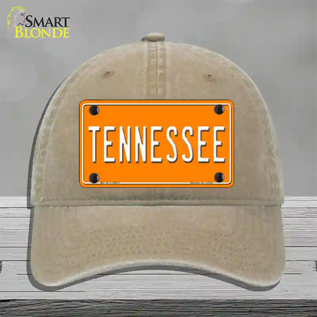 Tennessee Orange Novelty License Plate Hat Tag Unconstructed Cotton / Khaki