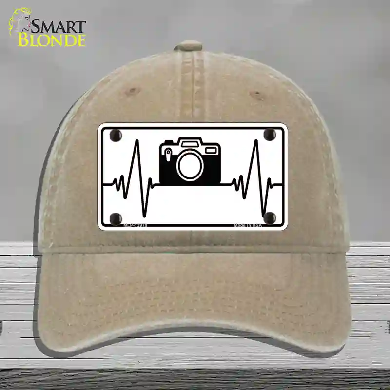 Photography Heart Beat Novelty License Plate Hat Tag Unconstructed Cotton / Khaki