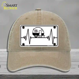 Camping Heart Beat Novelty License Plate Hat Tag Unconstructed Cotton / Khaki