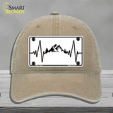 Mountains Heart Beat Novelty License Plate Hat Tag Unconstructed Cotton / Khaki