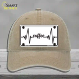 Coffee Heart Beat Novelty License Plate Hat Tag Unconstructed Cotton / Khaki