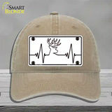 Deer Heart Beat Novelty License Plate Hat Tag Unconstructed Cotton / Khaki